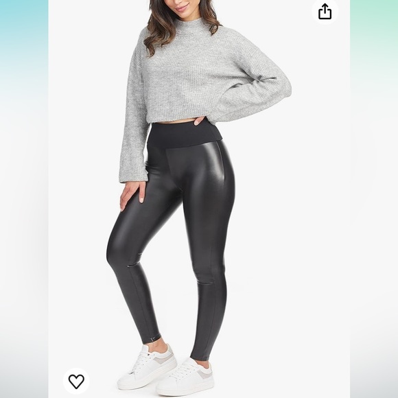 Red hot by SPANX all over faux leather black leggings - Picture 1 of 10